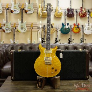 PRS Wood Library Santana Retro Quilt Top Flame Mahogany Neck Brazilian Rosewood Board Santana Yellow - Image 12