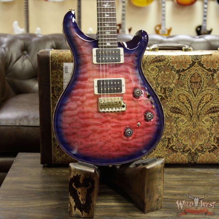 PRS Wood Library Artist Package Quilt Top Custom 24 Piezo P24 Brazilian Rosewood Board Bonnie Pink Blue Burst - Image 8