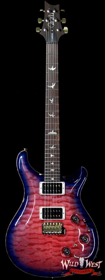 PRS Wood Library Artist Package Quilt Top Custom 24 Piezo P24 Brazilian Rosewood Board Bonnie Pink Blue Burst