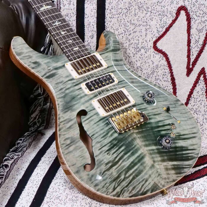 Paul Reed Smith PRS Wood Library 10 Top Special 22 Semi-Hollow Flame Maple Neck Brazilian Rosewood Fingerboard Trampas Green 7.25 LBS (US Only / No International Shipping) - Image 8