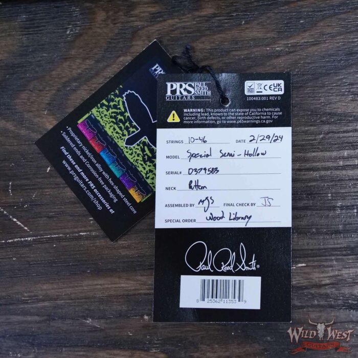 Paul Reed Smith PRS Wood Library 10 Top Special 22 Semi-Hollow Flame Maple Neck Brazilian Rosewood Fingerboard Charcoal Cherry Burst 7.20 LBS (US Only / No International Shipping) - Image 12
