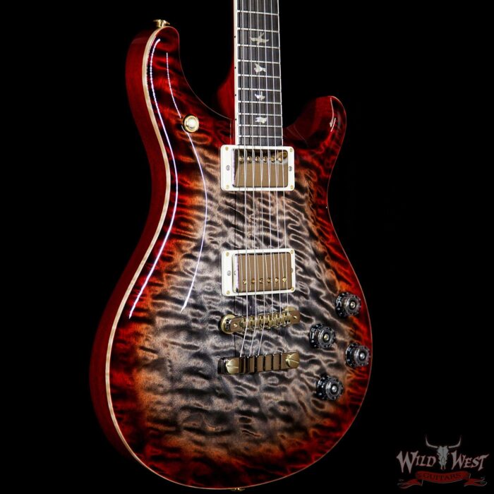 PRS Wood Library Artist Package Mc 594 1-Piece Quilt Top Brazilian Rosewood Charcoal Cherry Burst - Image 4
