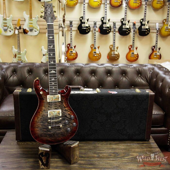 PRS Wood Library Artist Package Mc 594 1-Piece Quilt Top Brazilian Rosewood Charcoal Cherry Burst - Image 12