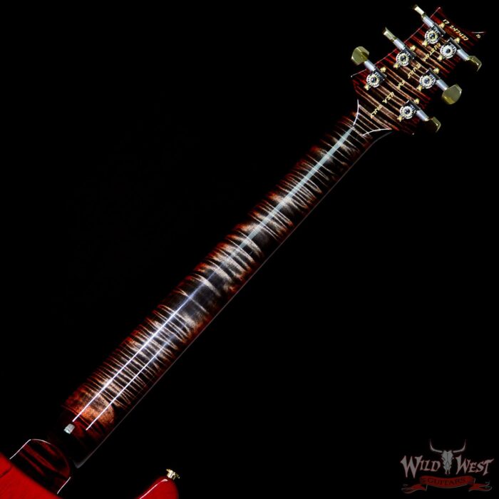 PRS Wood Library 10 Top Custom 24 Semi-Hollow Flame Top & Neck Brazilian Rosewood Board Charcoal Cherry Burst - Image 11