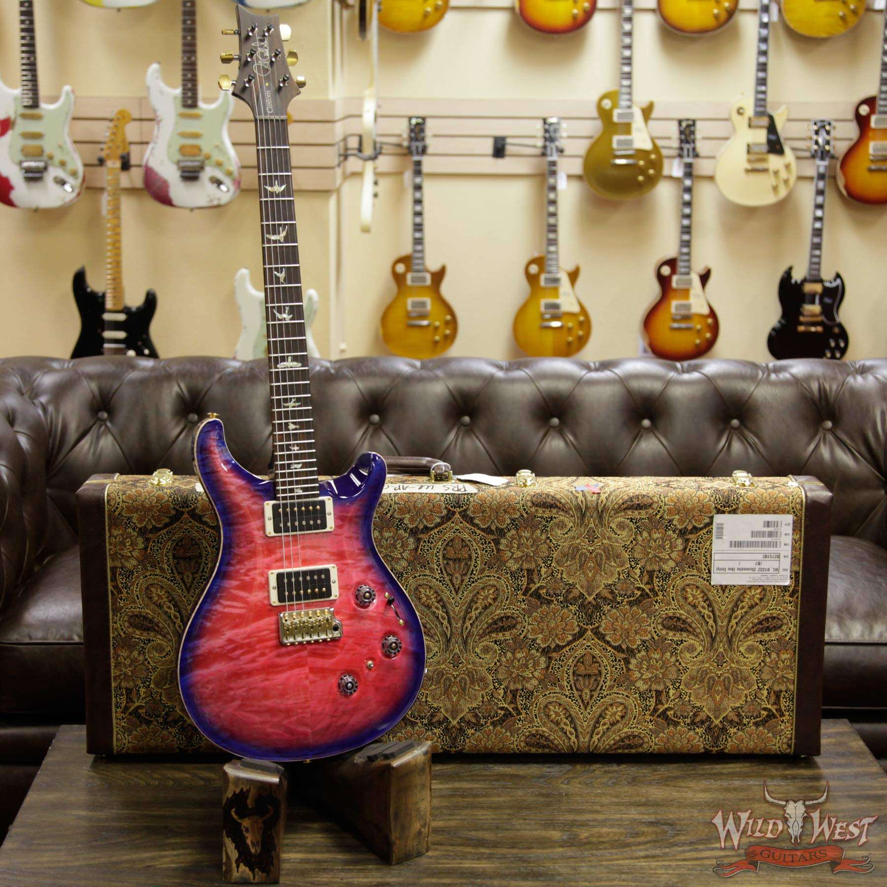 prs-wlap-p24-275182-d1__wwg.jpg PRS Wood Library Artist Package Quilt Top P24 Custom 24 Piezo Brazilian Rosewood Board Bonnie Pink Blue Burst - Image 7