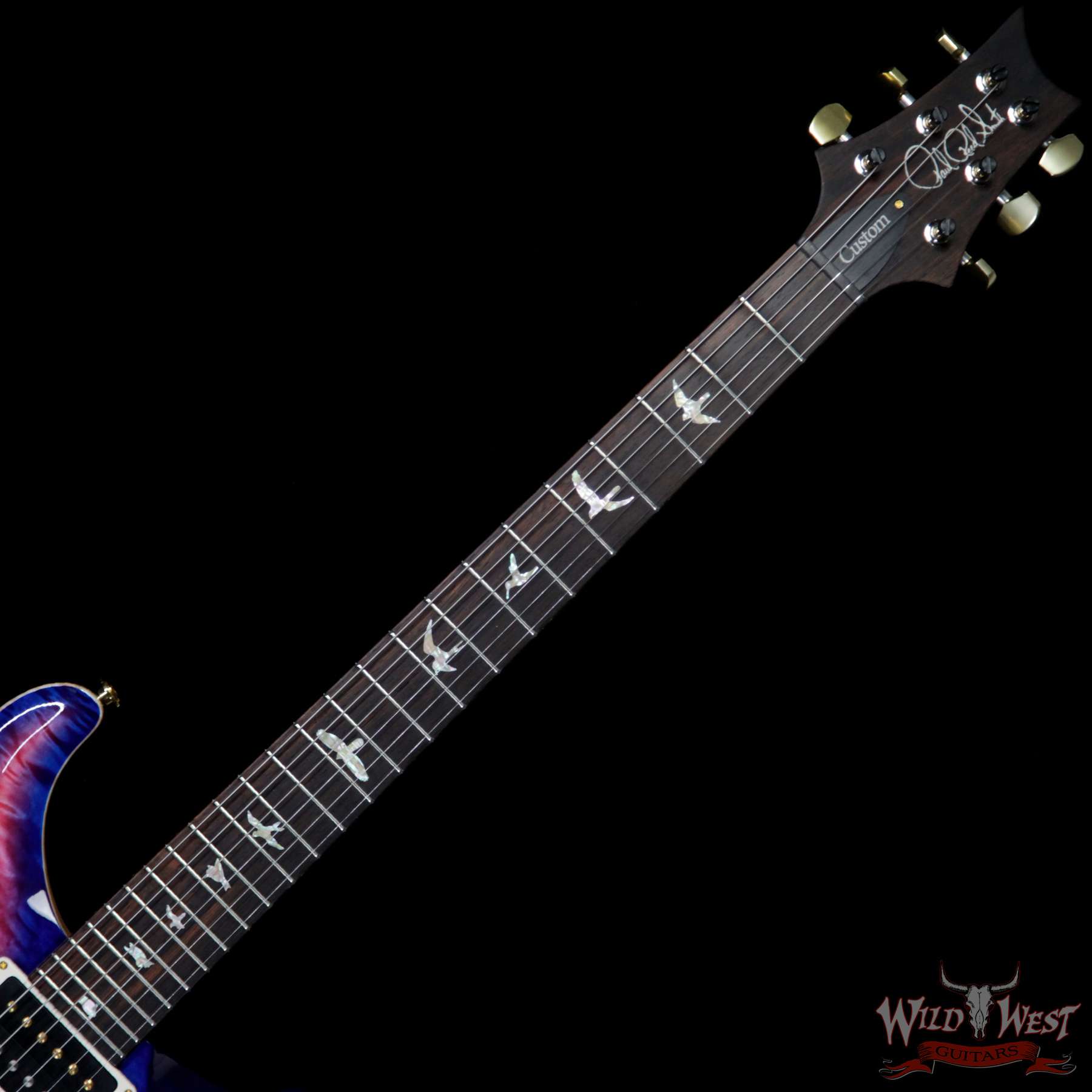 prs-wlap-p24-275182-nf__wwg.jpg PRS Wood Library Artist Package Quilt Top P24 Custom 24 Piezo Brazilian Rosewood Board Bonnie Pink Blue Burst - Image 6