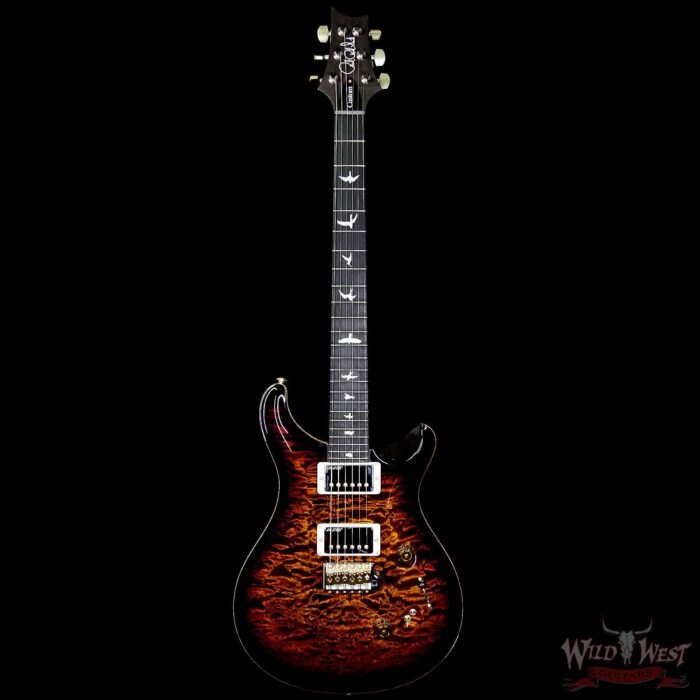 PRS Wood Library Artist Package Quilt Top Custom 24/08 Ebony Fretboard Flame Neck Black Gold Burst - Image 5