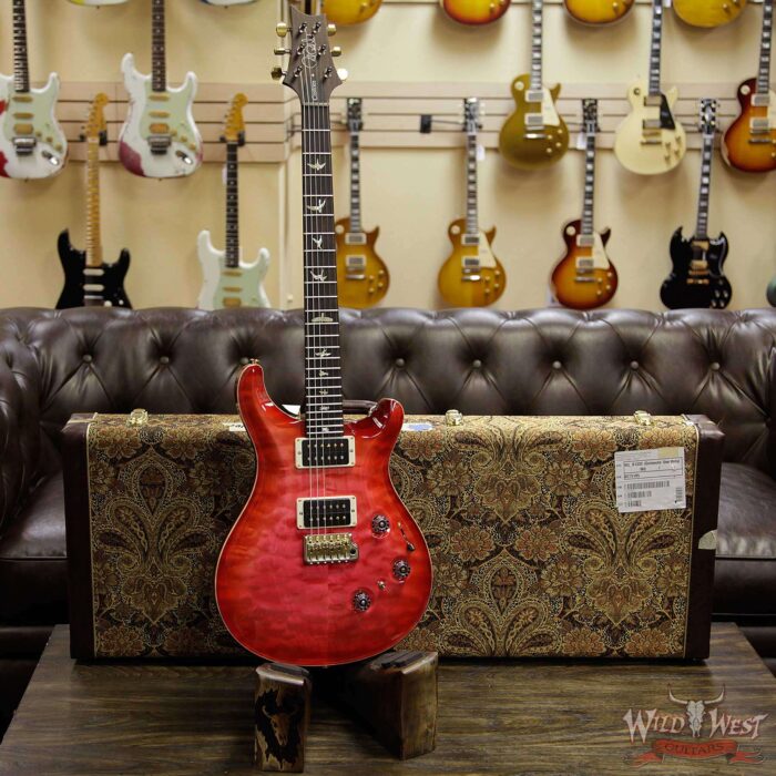 PRS Wood Library Artist Package Quilt Top P24 Custom 24 Piezo Brazilian Rosewood Board Bonnie Pink Cherry Burst - Image 10