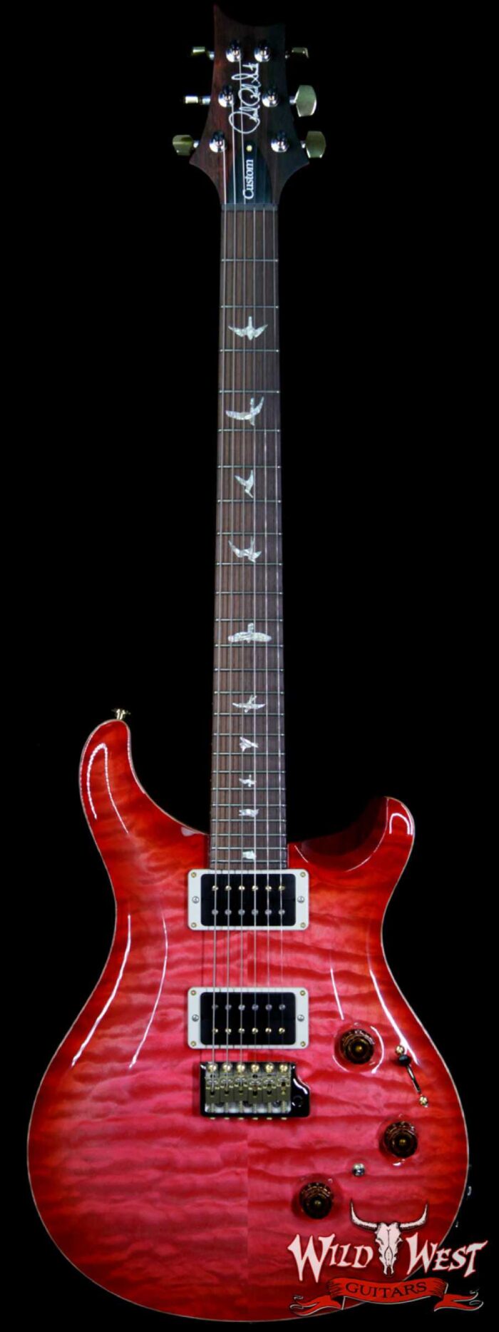 PRS Wood Library Artist Package Quilt Top Custom 24 Piezo P24 Brazilian Rosewood Board Bonnie Pink Cherry Burst - Image 1
