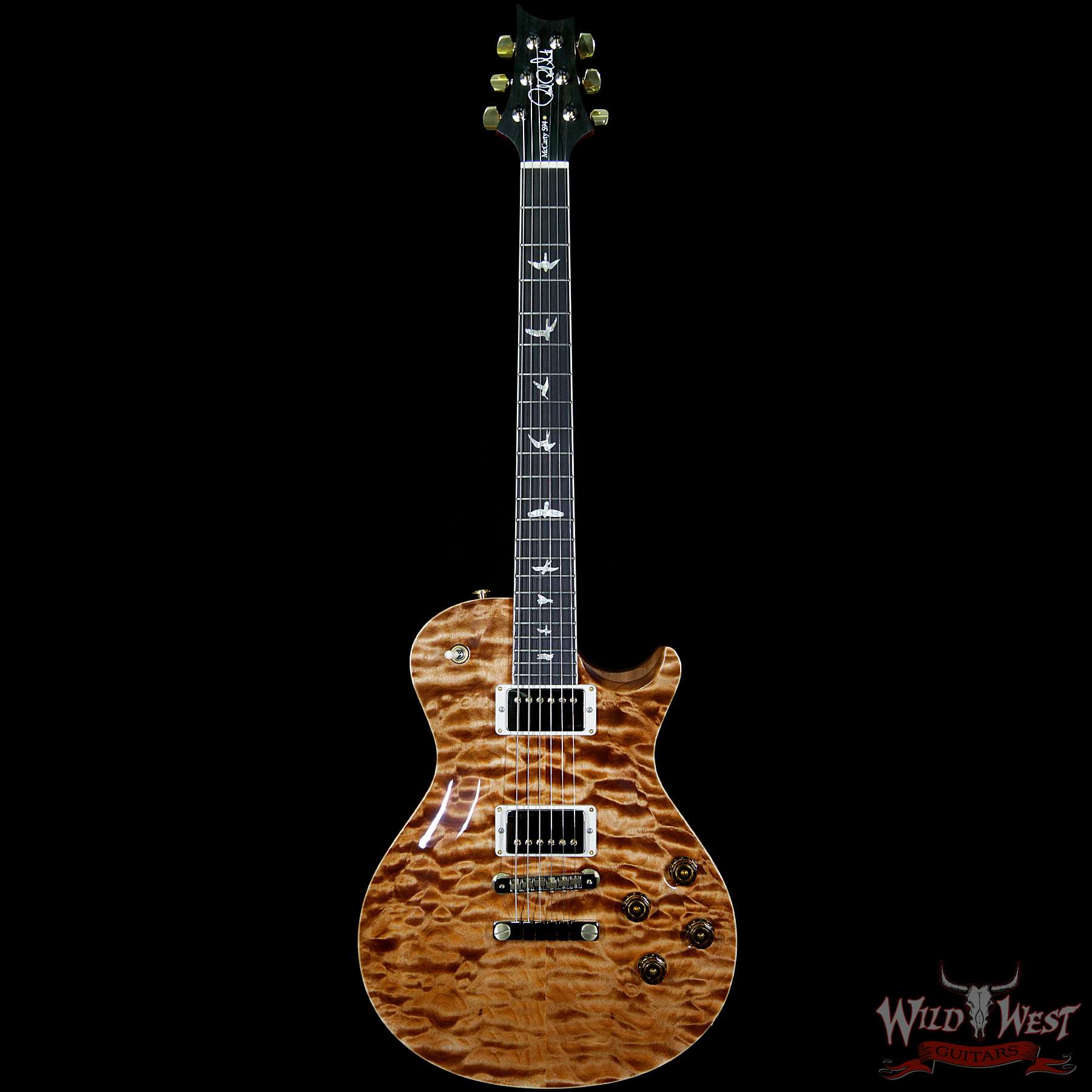 prs-wlap-qt-sc594-copperhead-246487-f__wwg.jpg PRS Wood Library Artist Package McCarty Singlecut SC 594 Quilt Maple Top Ebony Fretboard Copperhead - Image 5
