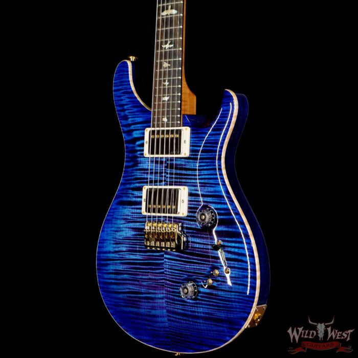 Paul Reed Smith Wood Library 10 Top Custom 24-08 Roasted Flame Maple Neck Brazilian Rosewood Board Violet Blue Burst - Image 2