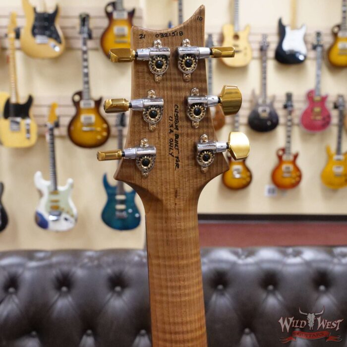 Paul Reed Smith Wood Library 10 Top Custom 24-08 Roasted Flame Maple Neck Brazilian Rosewood Board Violet Blue Burst - Image 10