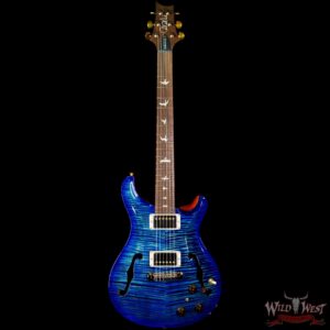 Paul Reed Smith Wood Library 10 Top Hollowbody I Piezo Flame Neck Brazilian Rosewood Board River Blue Burst - Image 3