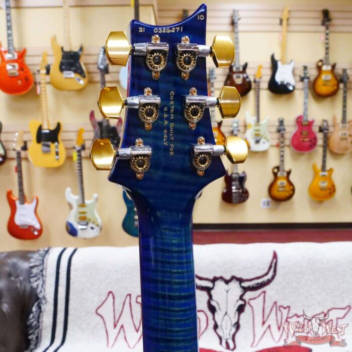 Paul Reed Smith Wood Library 10 Top Hollowbody I Piezo Flame Neck Brazilian Rosewood Board River Blue Burst - Image 10