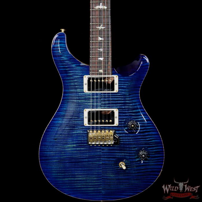 PRS Wood Library Artist Package Custom 24 Fatback Flame Neck Brazilian Rosewood Board River Blue - Image 3
