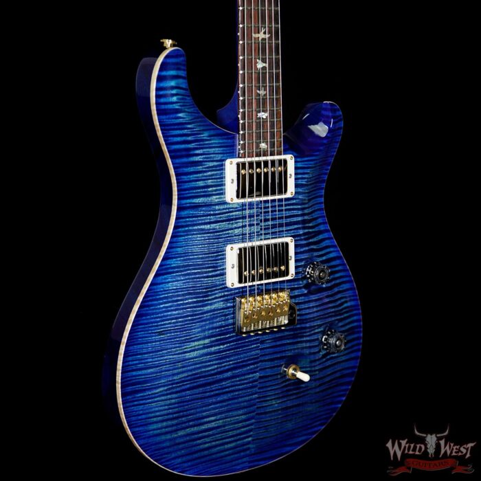 PRS Wood Library Artist Package Custom 24 Fatback Flame Neck Brazilian Rosewood Board River Blue - Image 4