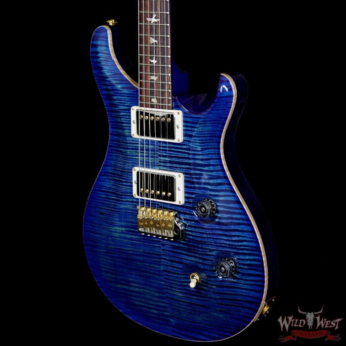 PRS Wood Library Artist Package Custom 24 Fatback Flame Neck Brazilian Rosewood Board River Blue - Image 2