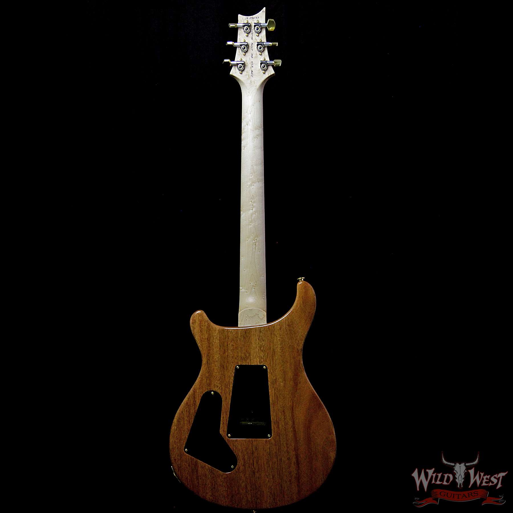 prs-wlq10-cu24fb-birdeyebrz-bluefade-254137-bb__wwg.jpg PRS Wood Library 10 Top Custom 24 Fatback Quilt Top Birdseye Neck Brazilian Rosewood Board Blue Fade - Image 6