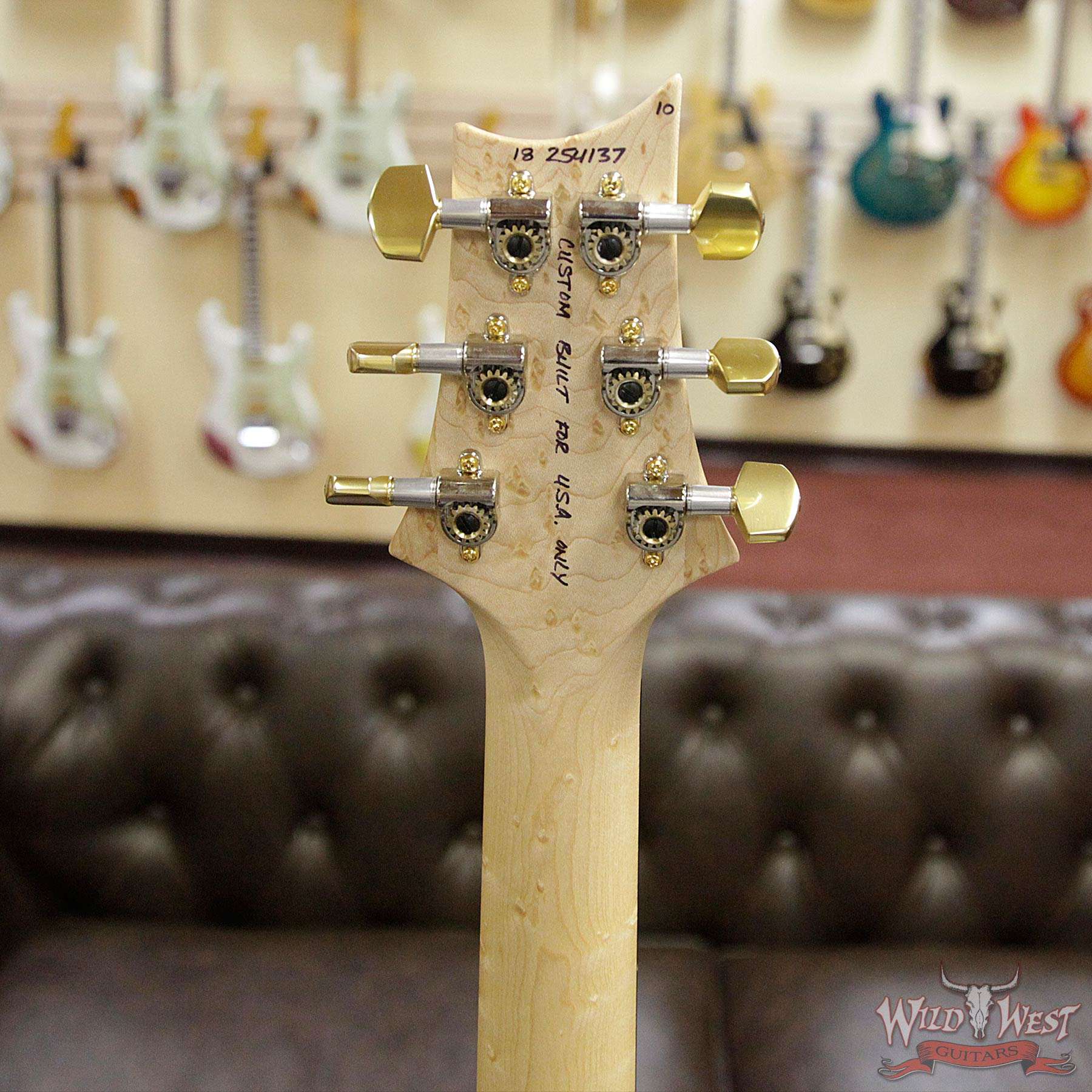 prs-wlq10-cu24fb-birdeyebrz-bluefade-254137-hb__wwg.jpg PRS Wood Library 10 Top Custom 24 Fatback Quilt Top Birdseye Neck Brazilian Rosewood Board Blue Fade - Image 13