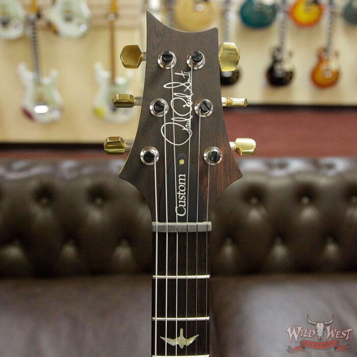 PRS Wood Library 10 Top Custom 24 Fatback Quilt Top Birdseye Neck Brazilian Rosewood Board Blue Fade - Image 9