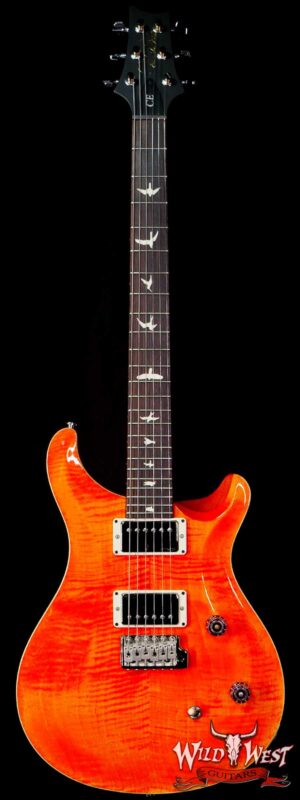 Paul Reed Smith PRS Wild West Guitars Special Run Flame Top Black Neck CE 24 Orange 312905