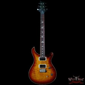 PRS Wild West Guitars Special Run Flame Top Black Neck CE 24 57/08 Pickups Violin Amber Burst 319830 - Image 3