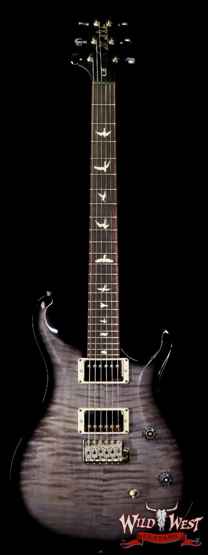 Paul Reed Smith PRS Wild West Guitars 2023 Special Run CE 24 Painted Black Neck 57/08 Pickups Faded Grey Black Black Burst - Image 1