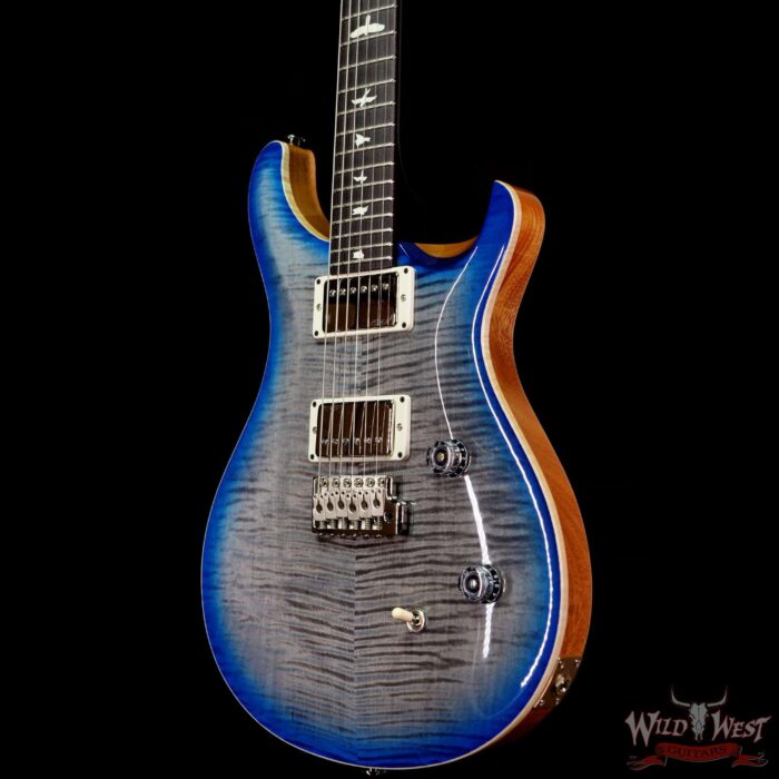PRS Wild West Guitars Special Run Flame Top Black Neck CE 24 Faded Grey Black Blue Burst (Blemish) - Image 2