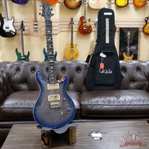 PRS Wild West Guitars Special Run Flame Top Black Neck CE 24 Faded Grey Black Blue Burst (Blemish) - Image 6