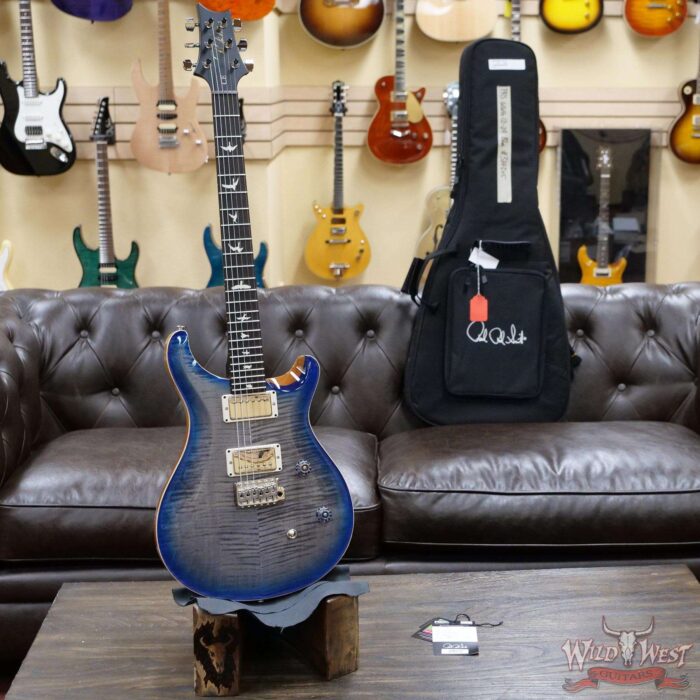 PRS Wild West Guitars Special Run Flame Top Black Neck CE 24 Faded Grey Black Blue Burst (Blemish) - Image 6