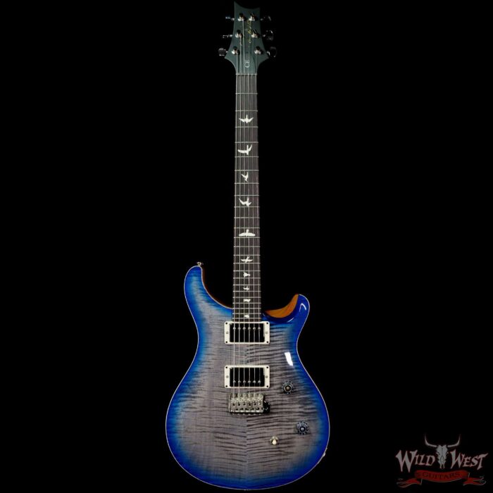 PRS Wild West Guitars Special Run Flame Top Black Neck CE 24 Faded Grey Black Blue Burst (Blemish) - Image 3