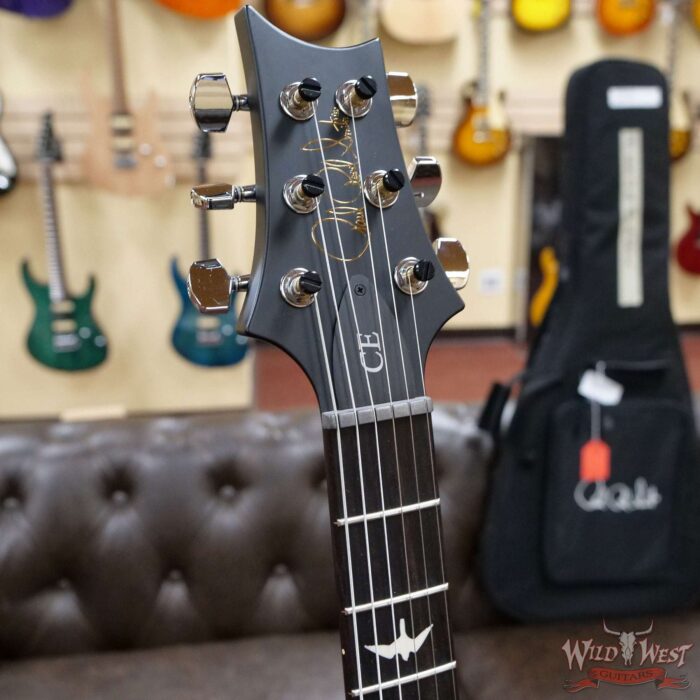 PRS Wild West Guitars Special Run Flame Top Black Neck CE 24 Faded Grey Black Blue Burst (Blemish) - Image 7