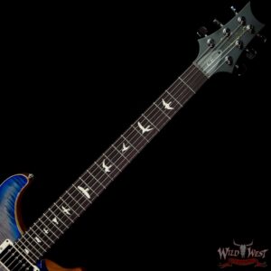 PRS Wild West Guitars Special Run Flame Top Black Neck CE 24 Faded Grey Black Blue Burst (Blemish) - Image 4
