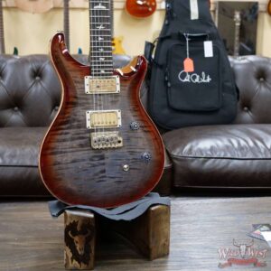 PRS Wild West Guitars Special Run Flame Top Black Neck CE 24 Faded Gray Black Cherry Burst 316906 - Image 7