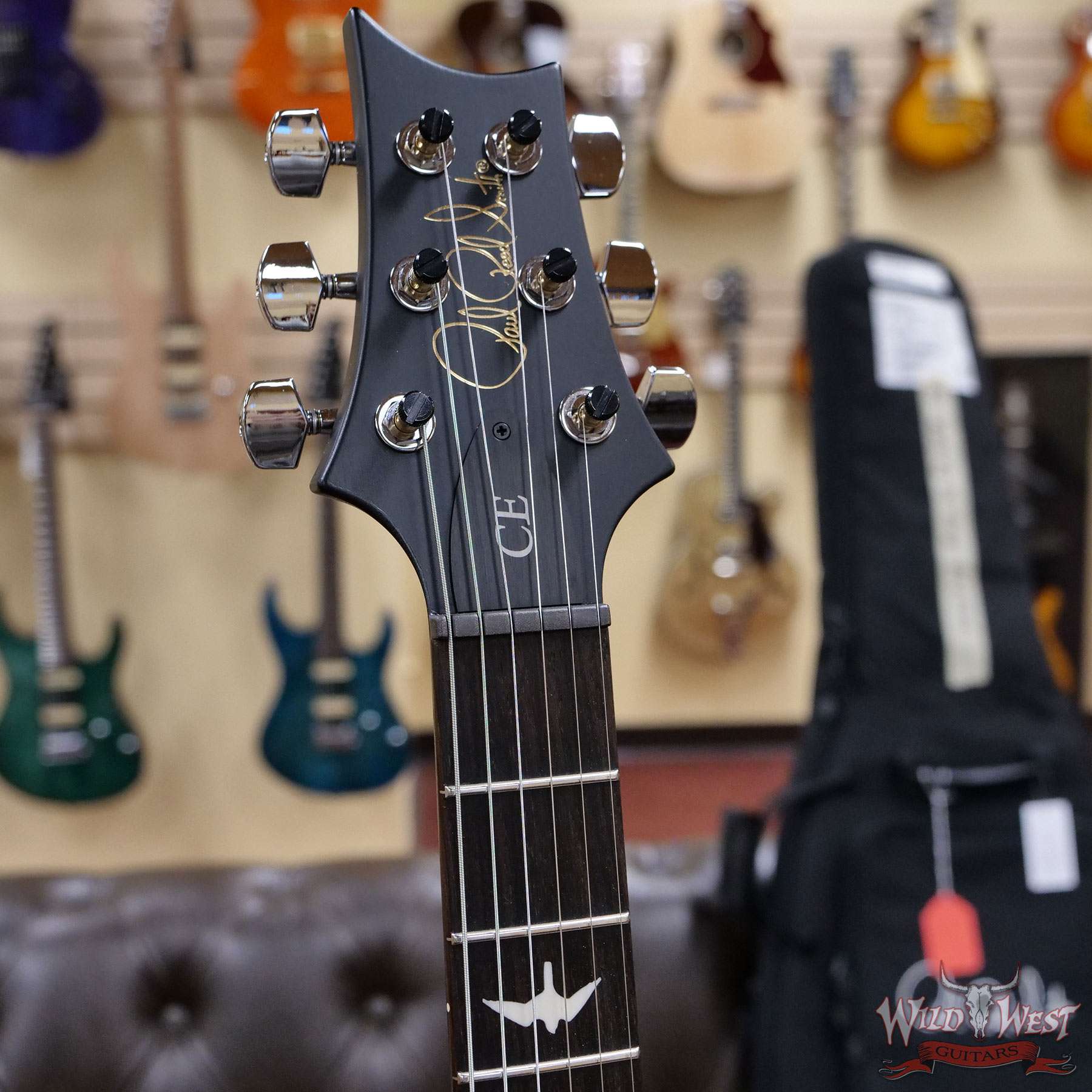 prs-wwg-ce24-cherry-316906-hf__wwg.jpg PRS Wild West Guitars Special Run Flame Top Black Neck CE 24 Faded Gray Black Cherry Burst 316906 - Image 6