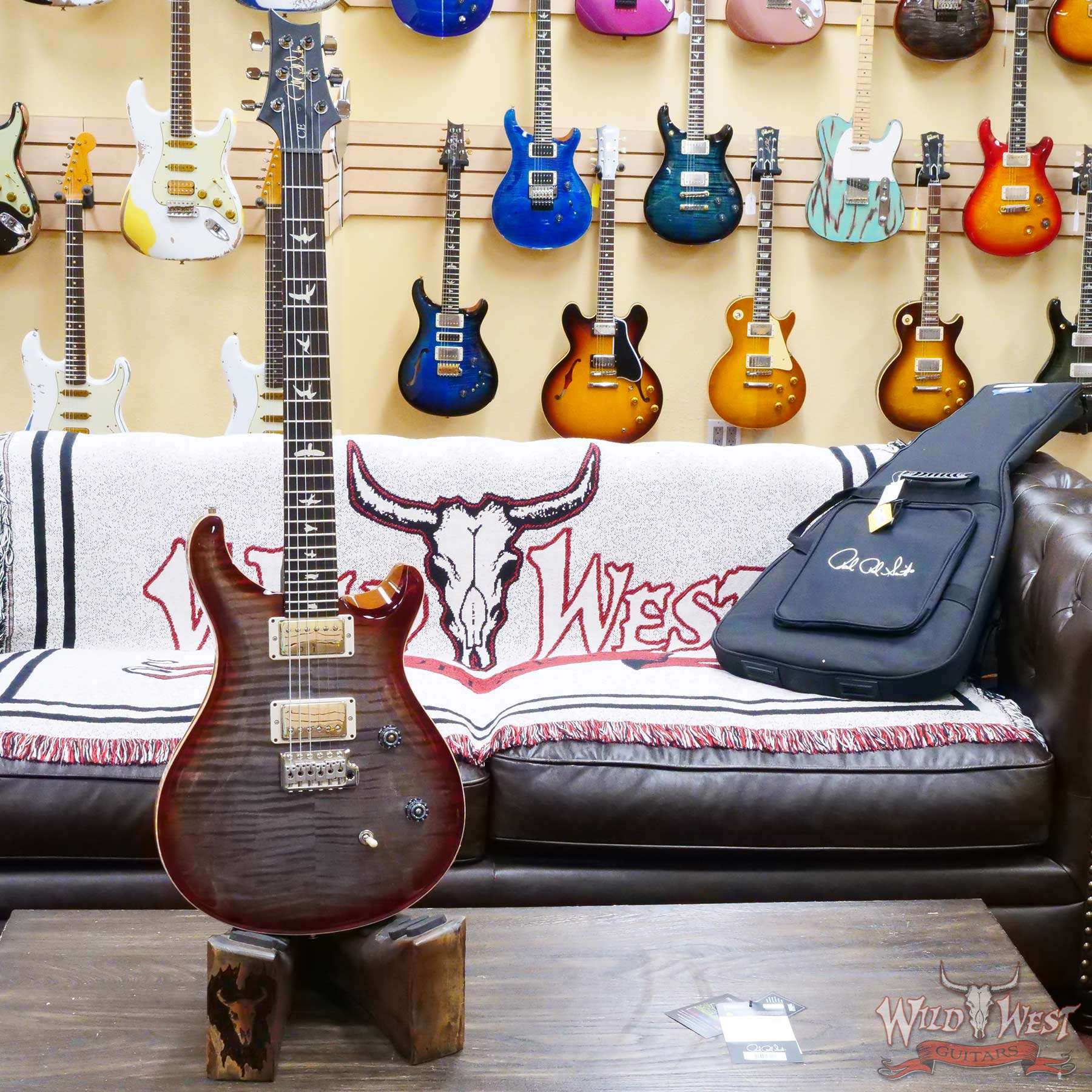 prs-wwg-ce24-cherry-358214-d1__wwg.jpg Paul Reed Smith PRS Wild West Guitars 2023 Special Run CE 24 Painted Black Neck 57/08 Pickups Faded Grey Black Cherry Burst - Image 5