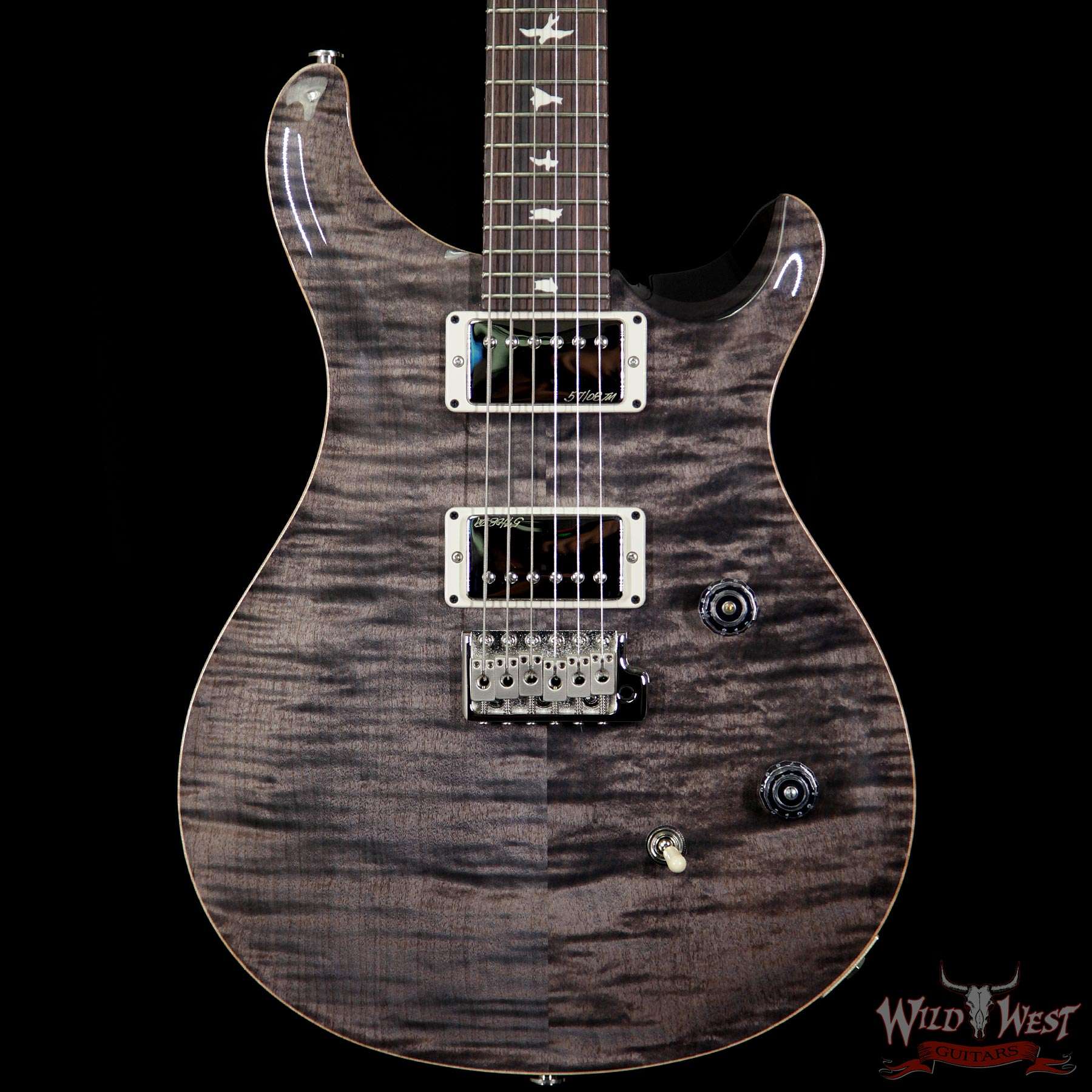 prs-wwg-ce24-greyblack-238551-bf__wwg.jpg PRS Wild West Guitars Special Run CE 24 Flame Maple Top and 57/08 Pickups Grey Black 238551 - Image 3