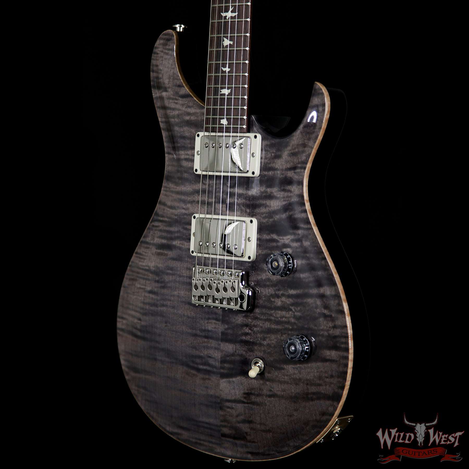 prs-wwg-ce24-greyblack-238551-br__wwg.jpg PRS Wild West Guitars Special Run CE 24 Flame Maple Top and 57/08 Pickups Grey Black 238551 - Image 2