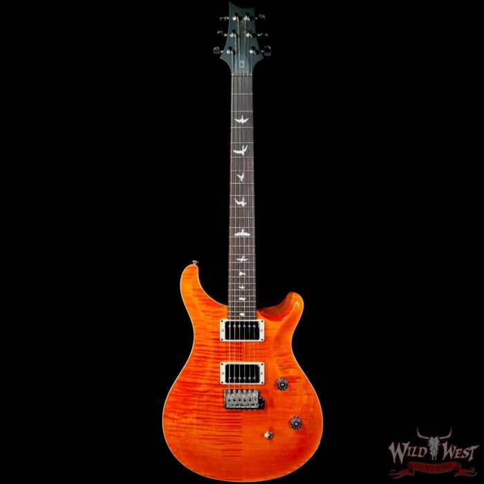 Paul Reed Smith PRS Wild West Guitars Special Run Flame Top Black Neck CE 24 Orange - Image 3