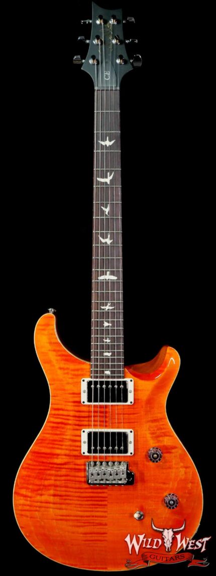 Paul Reed Smith PRS Wild West Guitars Special Run Flame Top Black Neck CE 24 Orange