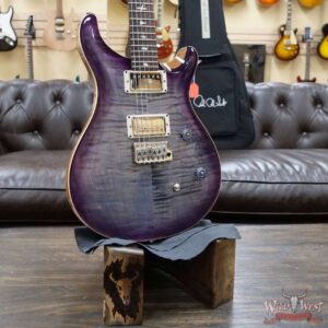 PRS Wild West Guitars Special Run Flame Top Black Neck CE 24 Faded Gray Black Purple Burst 314008 - Image 7