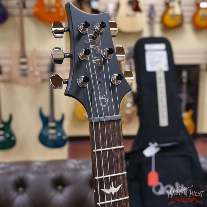 PRS Wild West Guitars Special Run Flame Top Black Neck CE 24 Faded Gray Black Purple Burst 314008 - Image 6