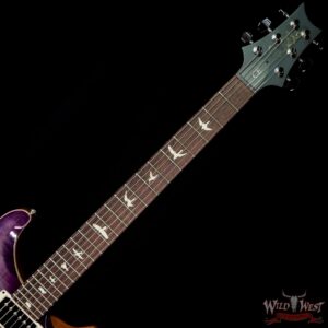 PRS Wild West Guitars Special Run Flame Top Black Neck CE 24 Faded Gray Black Purple Burst 314008 - Image 4