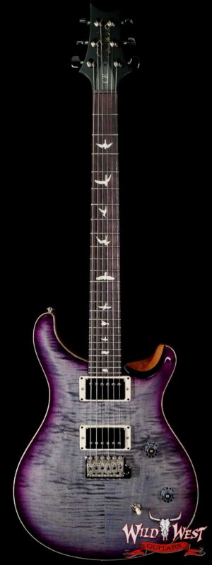 PRS Wild West Guitars Special Run Flame Top Black Neck CE 24 Faded Gray Black Purple Burst 317457