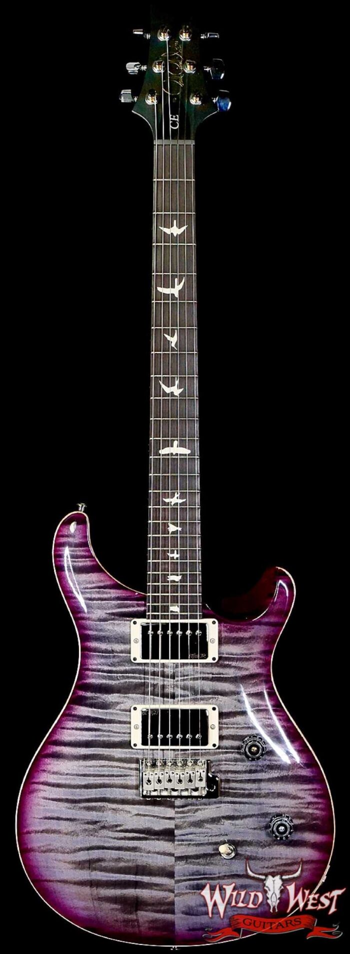 Paul Reed Smith PRS Wild West Guitars Special Run CE 24 Painted Black Neck 57/08 Covered Pickups Faded Grey Black Purple Burst 7.75 LBS - Image 1