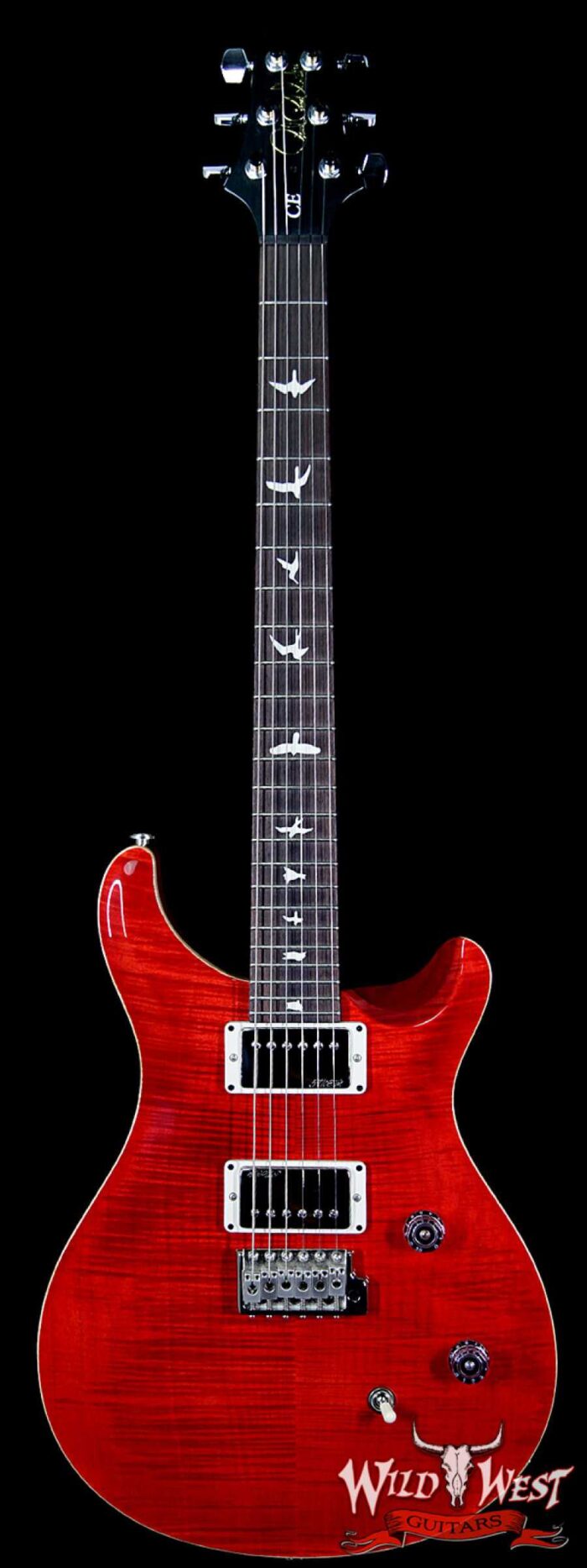 PRS Wild West Guitars Special Run CE 24 Flame Maple Top and 57/08 PU Ruby 238555 - Image 1