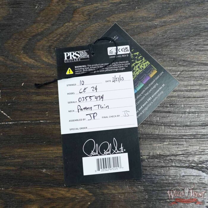 Paul Reed Smith PRS Wild West Guitars Special Run CE 24 Painted Black Neck 57/08 Covered Pickups Faded Grey Black Blue Burst 7.65 LBS - Image 10