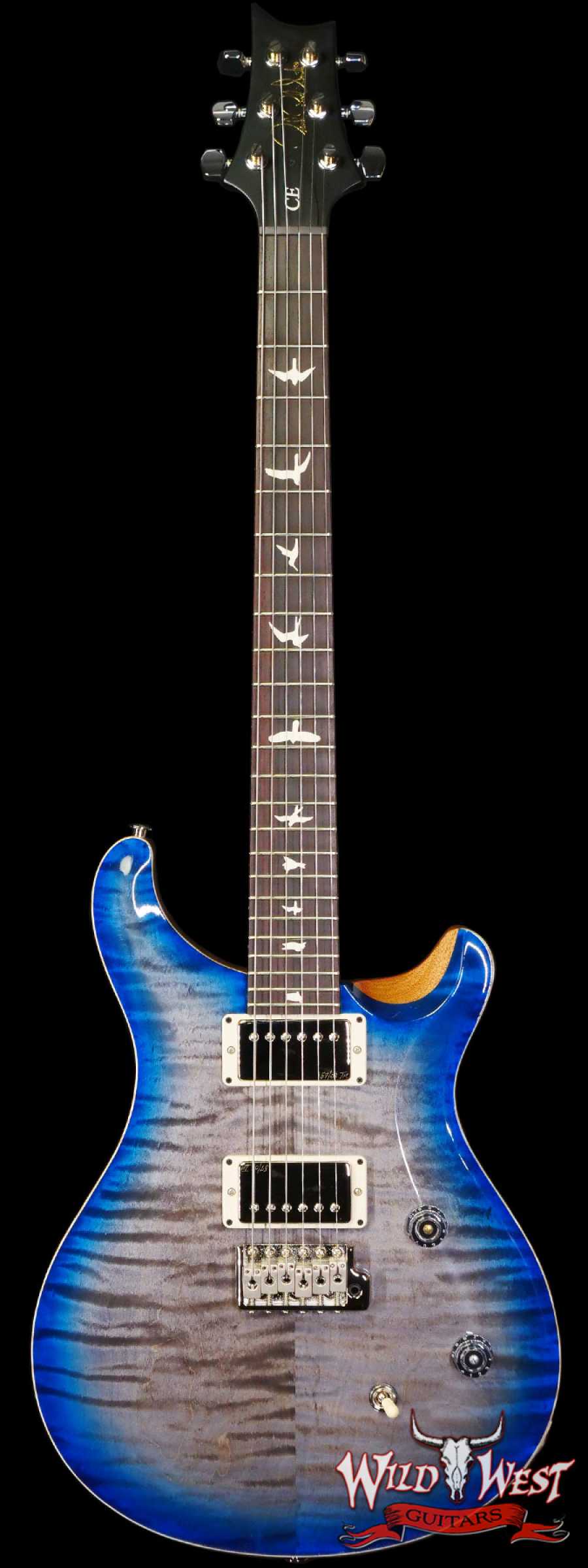 prs-wwgce24-blue-355697-main__wwg_large.jpg Paul Reed Smith PRS Wild West Guitars 2023 Special Run CE 24 Painted Black Neck 57/08 Pickups Faded Grey Black Blue Burst - Image 1