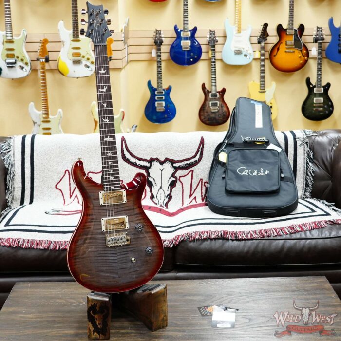 Paul Reed Smith PRS Wild West Guitars Special Run CE 24 Painted Black Neck 57/08 Covered Pickups Faded Grey Black Cherry Burst 7.55 LBS - Image 4