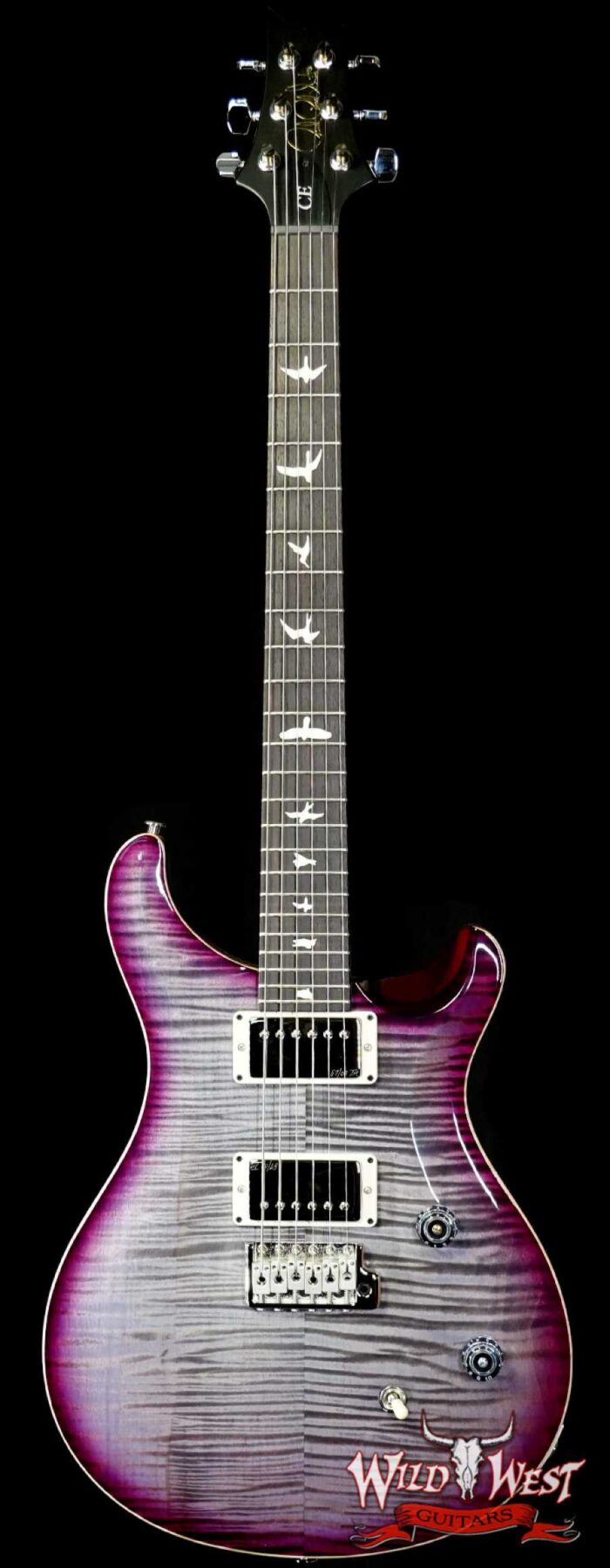 Paul Reed Smith PRS Wild West Guitars Special Run CE 24 Painted Black Neck 57/08 Covered Pickups Faded Grey Black Purple Burst 7.75 LBS - Image 1
